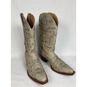 SHYANNE WOMENS LASER CUT WESTERN LEATHER COWBOY BOOTS SIZE 8.5M Festival Country